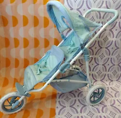 American Girl Bitty Baby Twin Double Stroller Retired Blue 2003-2006 Foldable. Good condition, some signs of age on...