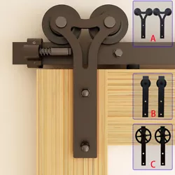 CCJH Sliding Barn Door Hardware Kit Wall Mount. This rustic hardware fits wooden & concrete wall, great for saving...
