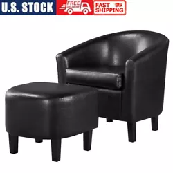 Our club chair with footstool could solve your problem. The durable and water-resistant faux leather is easy to take...