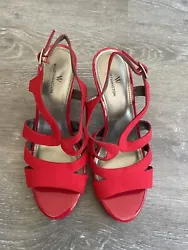 Beautiful ‘Worthington’ 4” strappy heels. Absolutely like new! No boxSuade and leather/Bright RedSize 8Perfect...