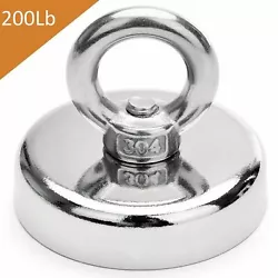 The heavy duty construction of this magnet features a female threaded steel cup and a threaded eye bolt that attaches...
