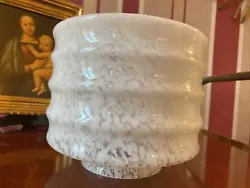 Imposant Globe 14.5 Cm art déco en verre clichy blanc moucheté Rétro.