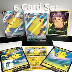 6Card Lot, All Ultra Rare Cards + Holo! Pikachu V & VMAX included! 1 Flying Pikachu VMAX - 007 / 025 Celebrations. 1...
