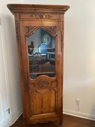 French Walnut Armoire or Bonnetiere Antique Circa 1830 