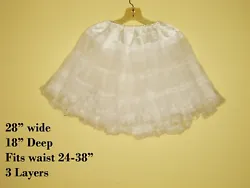White Petticoat Tutu fluffy fits waist 24-38