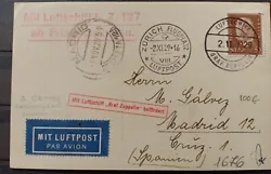 Timbres Allemagne (1929) - Graf Zeppelin - carte postale. Pour létat voir les photos.