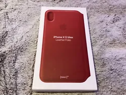 Véritable Apple IPHONE Xs Max Portefeuille Cuir Folio Étui Rabattable rouge.