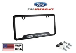 •Durable 304 Stainless Steel construction w/ black powder coated finish. •Laser etched Ford Performance logo.