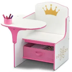 Give their room a regal makeover with the Princess Crown Chair Desk with Storage Bin by Delta Children. Perfectly...