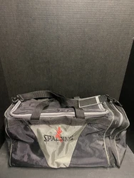 Vtg Spalding Duffle Bag Gym bag Black baseball sports equipment Black Red.