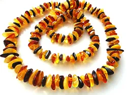Mix Color Baltic Amber Necklace. Amber is fossil tree resin, which is appreciated for its colour and beauty. Most of...