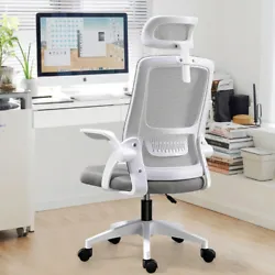 The ergonomic backrest design of the office chair perfectly fits the curve of the human back to reduce the pressure on...