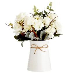Enhance your space with our artificial flowers in vase. These silk faux flowers are arranged beautifully, making them...