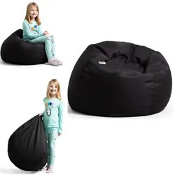 For a soft and comfortable seat for children, this colorful Big Joe Dot bean bag in peat black is filled with just the...