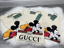 Gucci x Disney Women Mickey Logo Short Sleeve T-Shirt 492347. This listing is for size XS only. 100% Authentic Guarantee