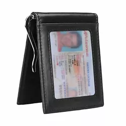 This Leather Money Clip w/Outside Pocket is made from shiny tanned leather and features a slim design with several...