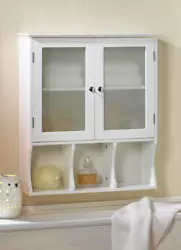 Adding storage to your small space is easy with this slim and stylish wall cabinet. It features two doors with frosted...