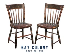 The chairs are unaltered and retain all of their original charm & integrity. The chairs have 4 base stretchers & are...