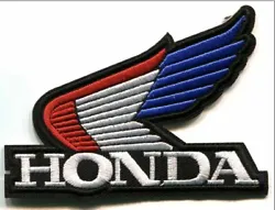 HONDA WING RED WHITE BLUE IRON ON OR SEW ON PATCH.