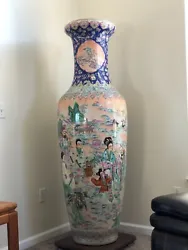 Antique chinese floor vase. 6 ft tall, 2 ft wide. Hand painted. ~100 years old. Unique. Secure delivery is available on...