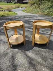 2 Art Deco Matching End Tables Made From Bentwood/Beechwood. The tops of the tables are actually removable trays in...