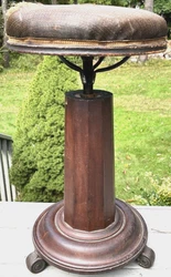 This is a super rare style antique - G W Archer signed Mahogany (I believe) with Cast Iron feet, Pillar style, High 24