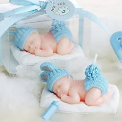 Sleeping Baby Design: these baby fondant cake toppers are designed like a sleeping baby, pink color also makes them...