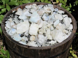 Loose Raw Rainbow Moonstone crystals, assorted sizes and shapes as pictured, from India. Most are sized between 1