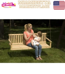 We have manufactured this swing for over 25 years using quality hardwood. This swing uses bolts, staples and steel...