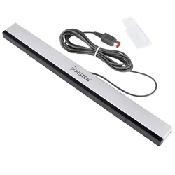 New Wired Infrared Ray Sensor Bar for Nintendo Wii Wii U Black with Silver US. Replace your faulty or broken wired...