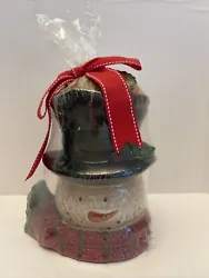 Yankee Candle Christmas Holiday Snowman Head Tart Warmer Tealight Burner 2012. 5 PCs. 2 tea lights and 1 balsam and...