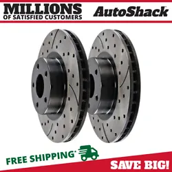 Nissan Altima 2014 - 2022 All Trim Levels Front. Front Drilled Slotted Brake Rotors Black Set of 2 Driver and Passenger...