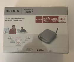 Belkin Wireless G Router F5D7230-4 400FT Range. Brand New In Box. Home & Office.