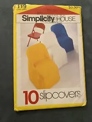 Simplicity House #119 sewing instruction cards for 10 slipcovers for 3 sofas, 5 chairs and 2 ottomans - 1981.
