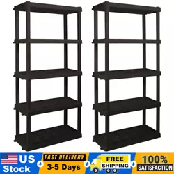Heavy-duty molded plastic resin shelves hold 150 lbs (68 kg) each and will not rust, dent, stain, or peel. Durable...