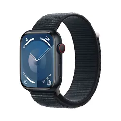Apple Watch Series 9 GPS + Cellular Aluminium Minuit Boucle Sport 45 mm - Montre connectée 4G LTE - Aluminium -...