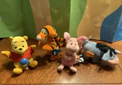 Winnie The Pooh, Piglet, Eeyore, & Tigger Wind & move set of 4 lot 2001 Fisher P.  All working The set of 4 includes...