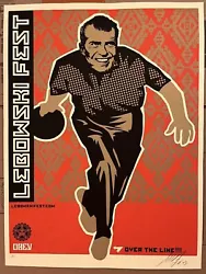 Shepard Fairey “LEBOWSKIFEST” 2002 Signed And Numbered. Excellent condition