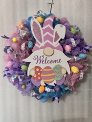 Easter Wreath Handmade Deco Mesh.