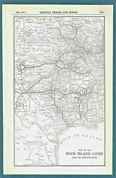 1915 Map of the Rock Island Lines and its Connections.