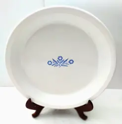 Pyroceram Pie Baking Dish Plate Pan. Corelle Corning Ware Blue Cornflower. Perfect, never used condition.