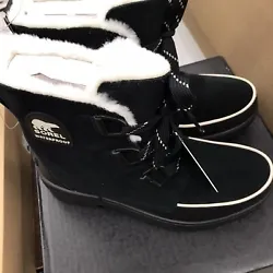 Sorel Tivoli IV Womens Size 10 Faux Fur Collar Waterproof Winter Boot, Black.