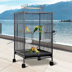✔️ Parakeet cage with pull out tray and removable grate for convenient cleaning. Open Play Top Design--- Our bird...
