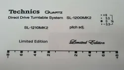 Kit de sérigraphie complet pour Technics SL 1200, SL 1210 MK2 de couleur noire, échelle de hauteur, écrit en...