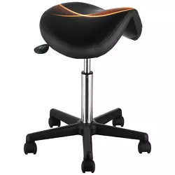 Enlarged & Thickened Saddle Cushion: The saddle stool rolling chair is compressed with a high-density sponge and...