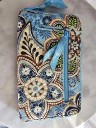 Vera Bradley Blue Bali Wallet/Wristlet.  Very lightly used condition, pretty much new. No issues found.