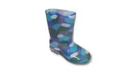 KIDS RAIN BOOTS - BLUE BUBBLES PATTERN RUBBER FOOTWEAR. Kids Age - 1 to 9 years old / Size Range - 5T to 3Y....