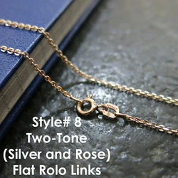 This finish is Pink-ish in hue, and has Anti-Tarnish Properties. -Each Solid Sterling Silver Chain has a Beautiful Rose...