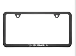 SUBARU LOGO SLIM LINE BLACK LICENSE PLATE FRAME Wrx Sti + NEW. One (1) piece Stainless Steel License Plate Frame Rust...