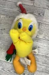 Vintage Looney Tunes Christmas Holiday Flying Tweety Bird Plush Stuffed Animal.